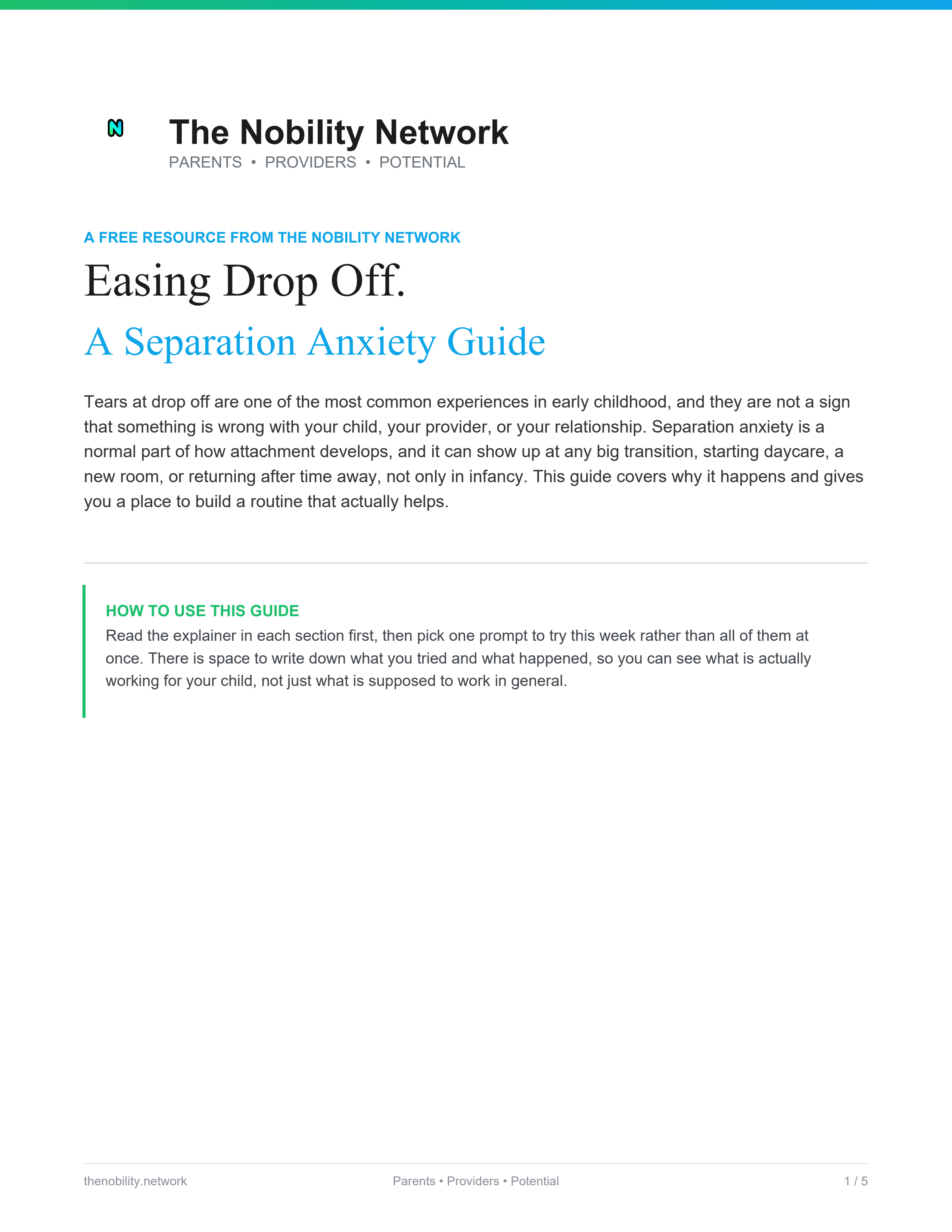 Easing Drop Off — a separation anxiety guide for building a goodbye routine