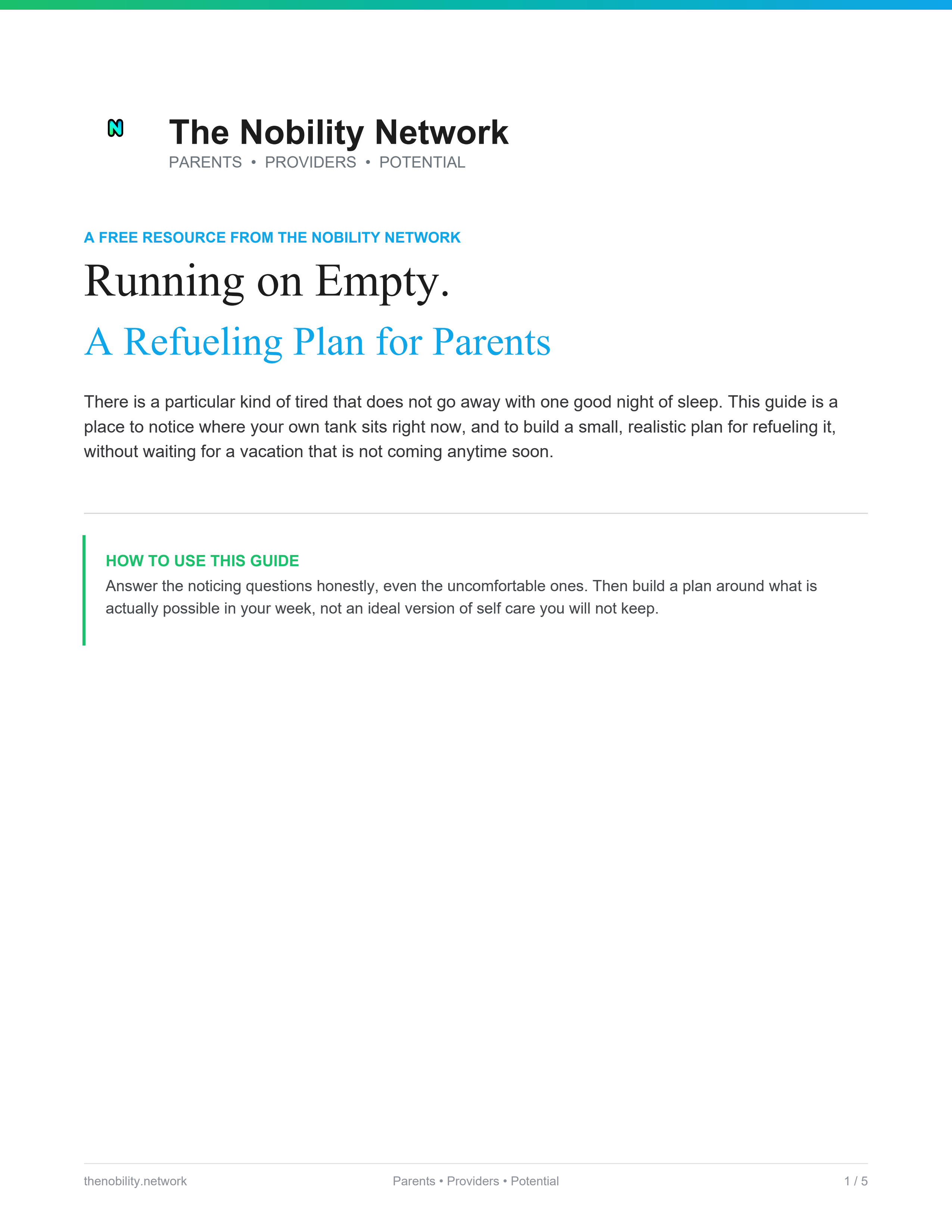 Running on Empty: A Refueling Plan for Parents — a realistic refueling plan for parental burnout
