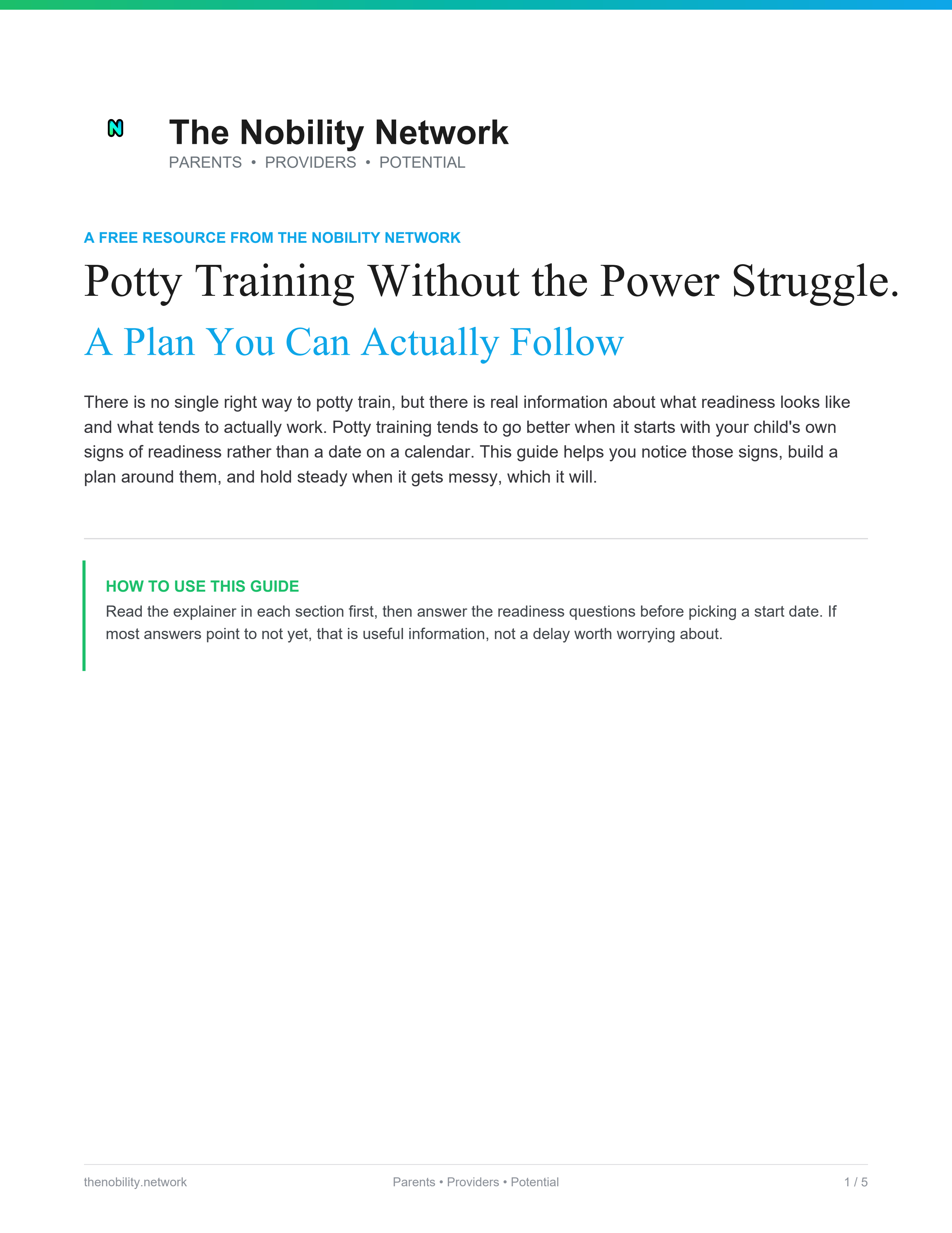 Potty Training Without the Power Struggle — a readiness-based plan for potty training