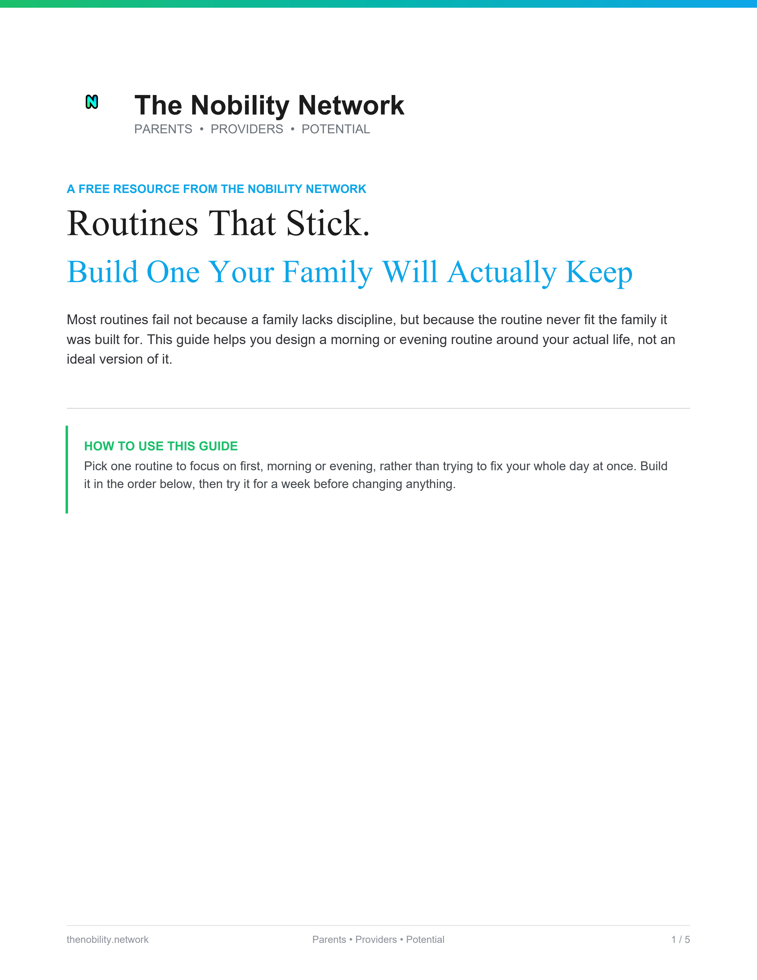 Routines That Stick — build a morning or evening routine your family will actually keep